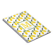 Cute Lemon Monogram Name Notitieboek (Rechterzijde)