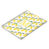 Cute Lemon Monogram Name Notitieboek (Linkerzijde)