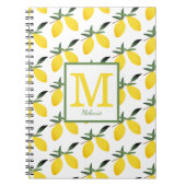 Cute Lemon Monogram Name Notitieboek (Voorkant)