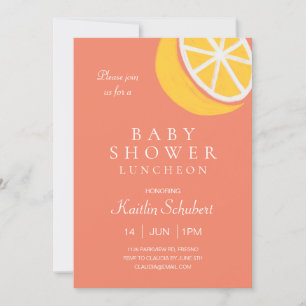 Cute Lemon op koraal Baby shower Luncheon Kaart