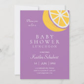 Cute Lemon op Lavender Baby shower Luncheon Kaart (Voorkant)