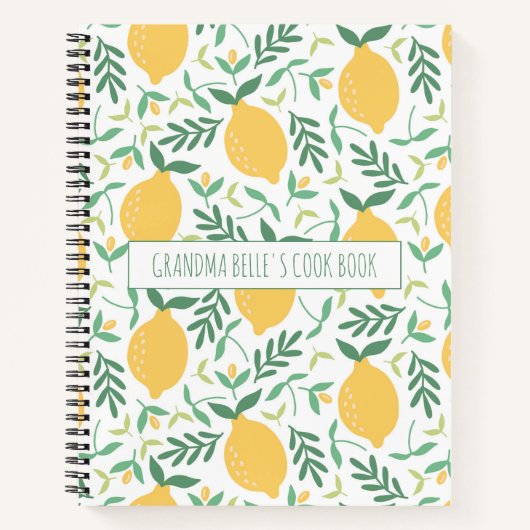 Cute Lemon Pattern Grandma's Recipe Notitieboek (Voorkant)