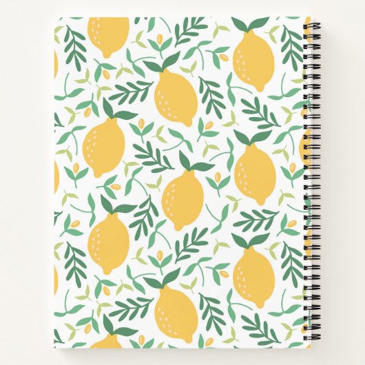 Cute Lemon Pattern Grandma's Recipe Notitieboek (Achterkant)