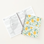 Cute Lemon Pattern Grandma's Recipe Notitieboek (Binnen)