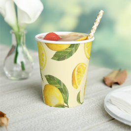 Cute Lemon Pattern Papieren Bekers