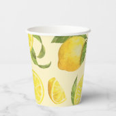 Cute Lemon Pattern Papieren Bekers (Achterkant)