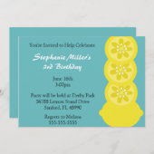 Cute Lemon Slice Summer Party - Uitnodiging (Voorkant / Achterkant)