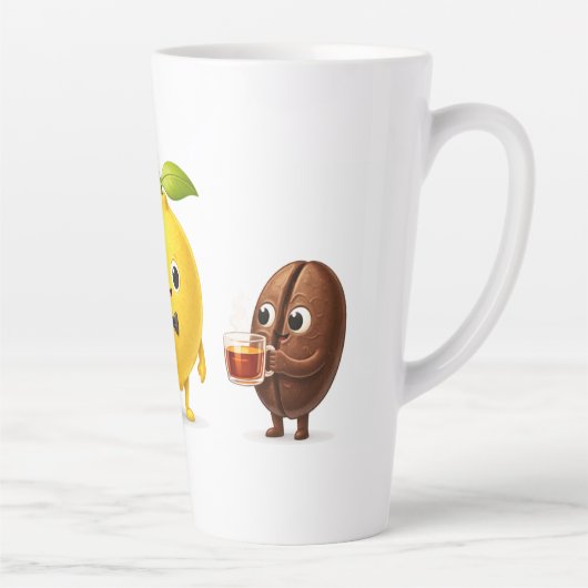 Cute Lemon Tea Friends – 17oz Latte Mug Latte Mok (Rechts)