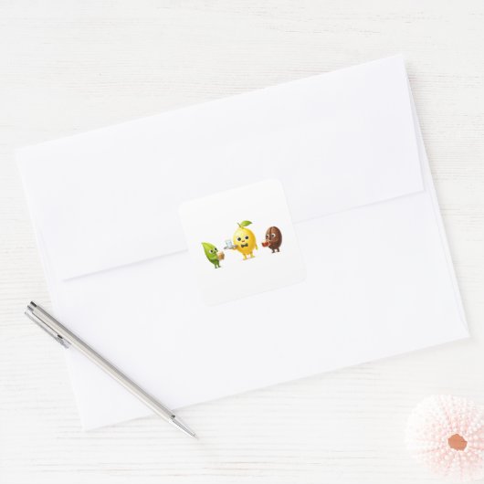 Cute Lemon Tea Friends – Sticker (Envelop)