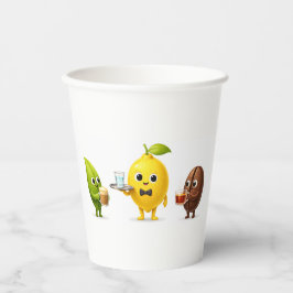 Cute Lemon Tea Friends – Takeaway Paper Cup Design Papieren Bekers
