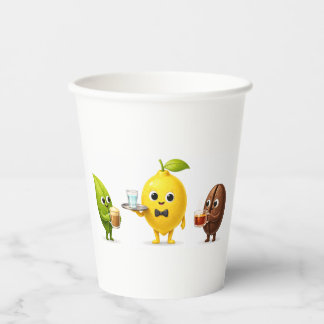 Cute Lemon Tea Friends – Takeaway Paper Cup Design Papieren Bekers