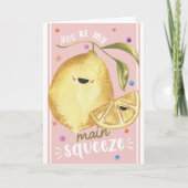 Cute Lemon Valentine’s – You’re My Main Squeeze Kaart (Voorkant)