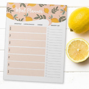 Cute Lemon Wekelijkse Maaltijdplanner Boodschappen Notitieblok