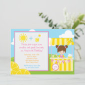 Cute Lemonade Design met Girl Kaart (Staand voorkant)