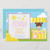 Cute Lemonade Design met Girl Kaart (Voorkant / Achterkant)