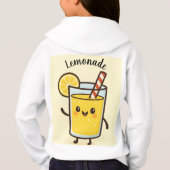 Cute Lemonade Drink Cartoon White Hoodie (Achterkant)