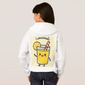 Cute Lemonade Drink Cartoon White Hoodie (Achterkant volledig)