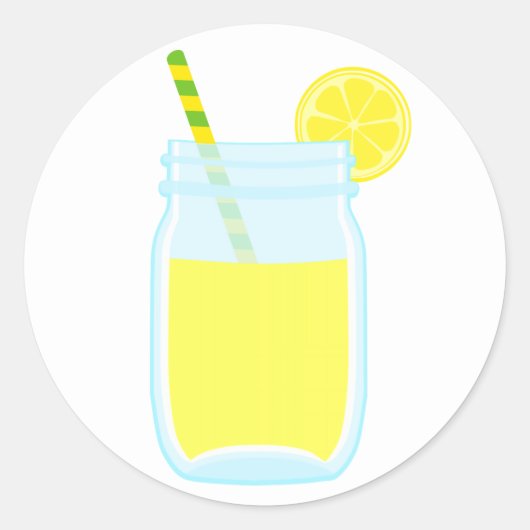 Cute Lemonade Ronde Sticker (Voorkant)