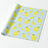 Cute Lemons Citrus Fruit Pattern Baby shower Cadeaupapier (Uitgerold)