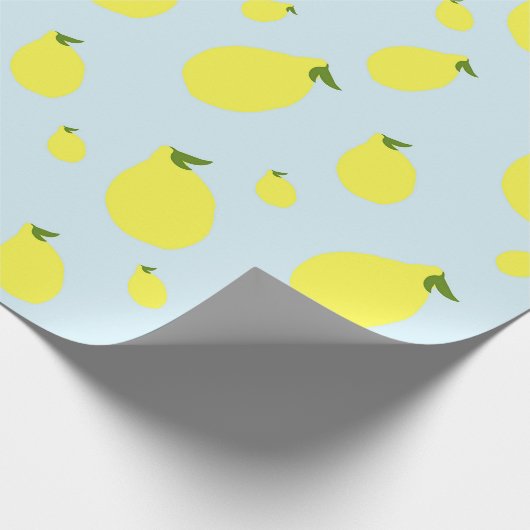 Cute Lemons Citrus Fruit Pattern Baby shower Cadeaupapier (Hoek)