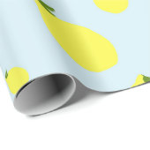 Cute Lemons Citrus Fruit Pattern Baby shower Cadeaupapier (Rol Hoek)