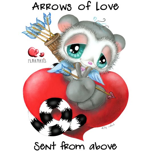 Cute Lemur Love Message - Hand-Drawn Valentine Mok