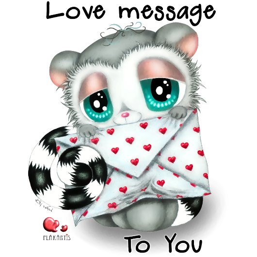 Cute Lemur Love Message - Hand-Drawn Valentine Mok
