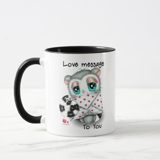 Cute Lemur Love Message - Hand-Drawn Valentine Mok (Links)