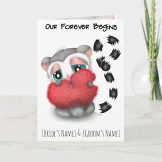Cute Lemur Wedding Invitation - Sweet Love Heart