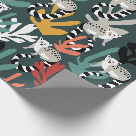 Cute Lemur Wrapping Paper Cadeaupapier (Hoek)