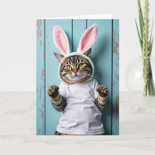Cute Lente Kat Foto Kaart (Voorkant)