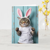 Cute Lente Kat Foto Kaart (Gele Bloem)