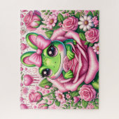 Cute Lente Kikker Legpuzzel (Verticaal)