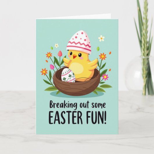 Cute Lente Kuiken Pasen Kaart (Voorkant)