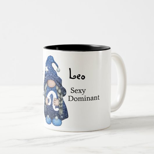 Cute Leo Gnome Zodiac Sign Tweekleurige Koffiemok (Voorkant rechts)
