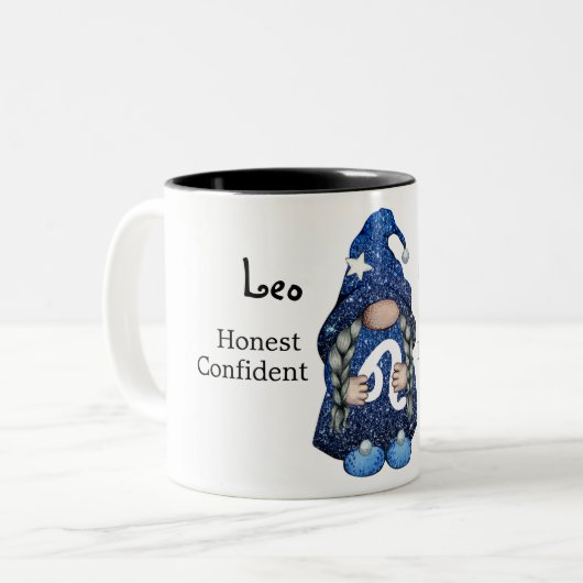 Cute Leo Gnome Zodiac Sign Tweekleurige Koffiemok (Voorkant links)