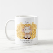 Cute Leo Lion Waterverf Bull Zodiac Monogram Koffiemok (Links)