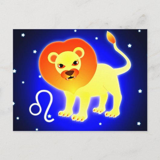 Cute Leo Zodiac Briefkaart (Voorkant)