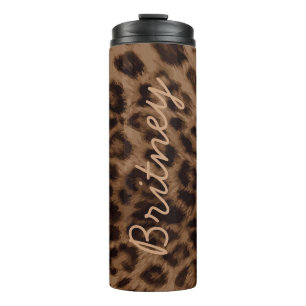 Cute Leopard Animal Print Trendy Chic Personalized Thermosbeker