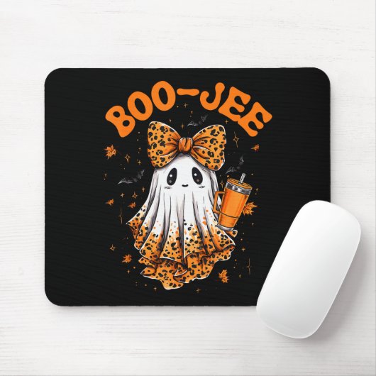Cute Leopard Boo Jee Ghost Coffee Halloween Costum Muismat (Met muis)