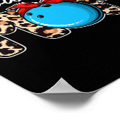 Cute Leopard Bowling mama Mama Sport Lover Moeder Poster (Hoek)