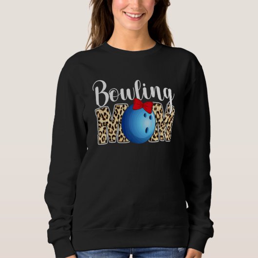 Cute Leopard Bowling mama Sport Moederdag Trui (Voorkant)