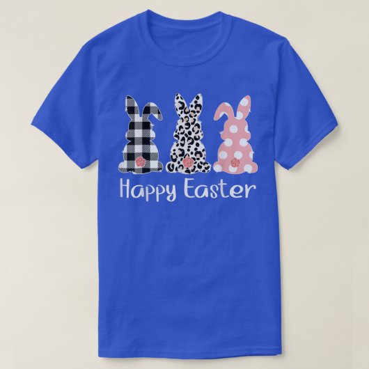 Cute Leopard Bunny Spring Hunt Eggs Rabbit Happy E T-shirt (Design voorkant)