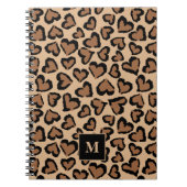 Cute Leopard Custom Monogram Notitieboek (Voorkant)
