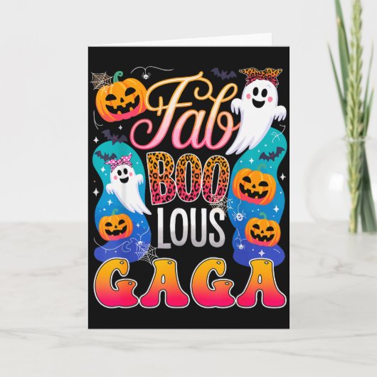 Cute Leopard Fab Boo Lous Gaga Soky Halloween Cost Kaart (Voorkant)