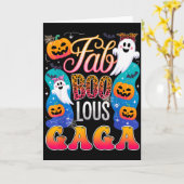 Cute Leopard Fab Boo Lous Gaga Soky Halloween Cost Kaart (Gele Bloem)