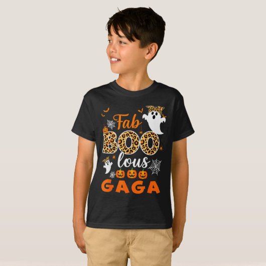 Cute Leopard Fab Boo Lous Gaga Soky Halloween Cost T-shirt (Voorkant volledig)