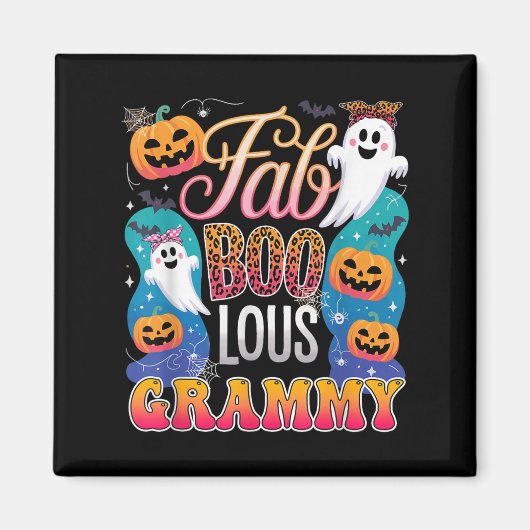Cute Leopard Fab Boo Lous Grammy Soky Halloween Co Magneet (Voorkant)