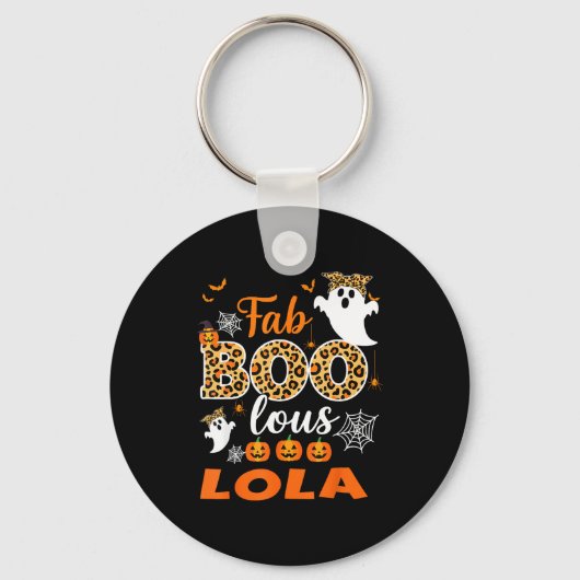 Cute Leopard Fab Boo Lous Lola Soky Halloween Cost Sleutelhanger (Voorkant)