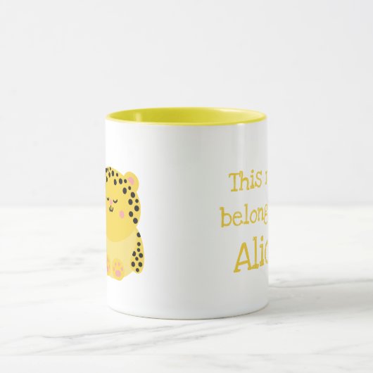 Cute leopard gepersonaliseerde mug mok (Midden)